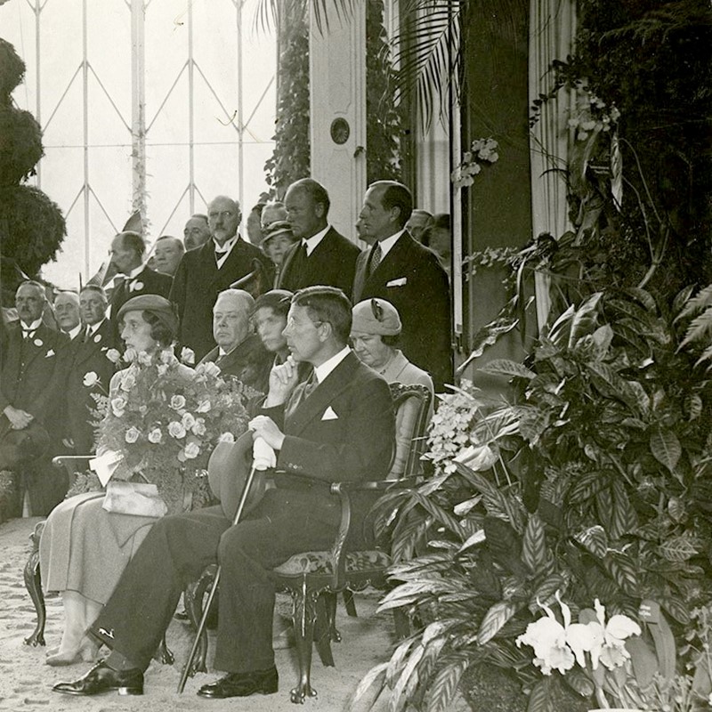 Kronprins Gustaf VI Adolf vid invigningen av trädgårdsutställningen på Liseberg 1933