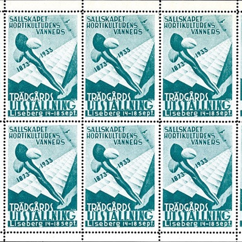 Frimärken från trädgårdsutställningen på Liseberg 1933